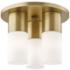 Mitzi Lola 9 1/4" Wide Aged Brass 3-Light LED Ceiling Light