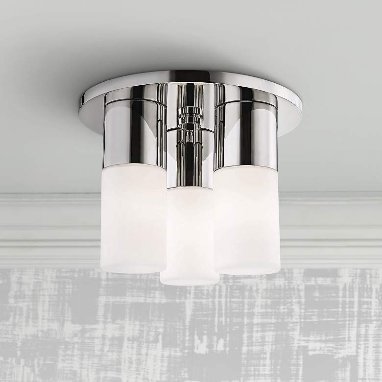 Image 1 Mitzi Lola 9 1/4 inchW Polished Nickel 3-Light LED Ceiling Light