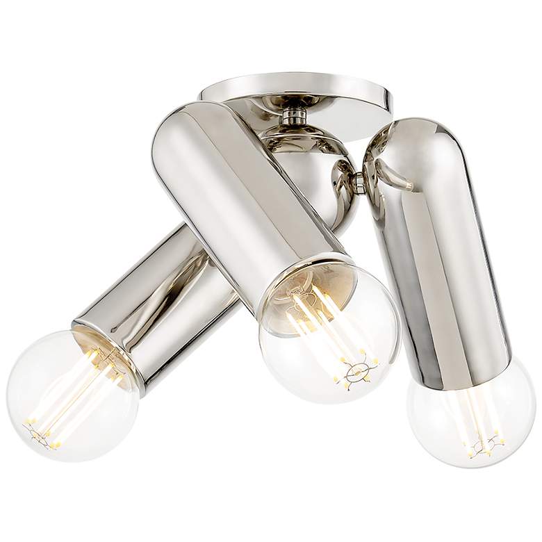 Image 1 Mitzi Lolly 28.5" Polished Nickel 3 Light Flush Mount