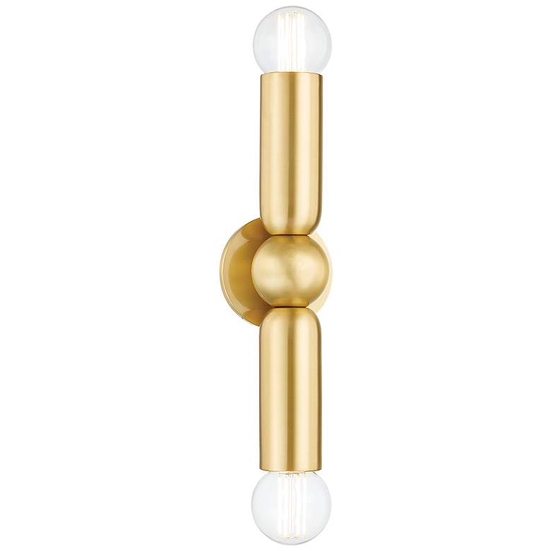 Image 1 Mitzi Lolly 9.5" Aged Brass 2 Light Wall Sconce