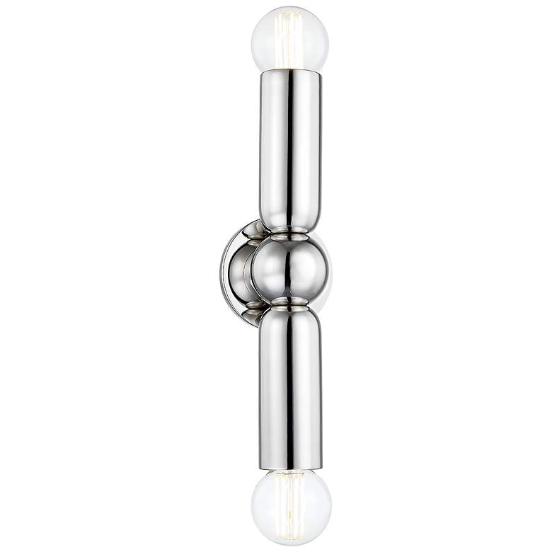 Image 1 Mitzi Lolly 9.5" Polished Nickel 2 Light Wall Sconce
