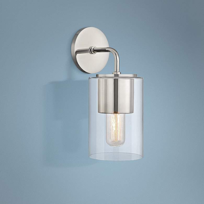 Image 1 Mitzi Lula 12 1/2" High Polished Nickel Wall Sconce