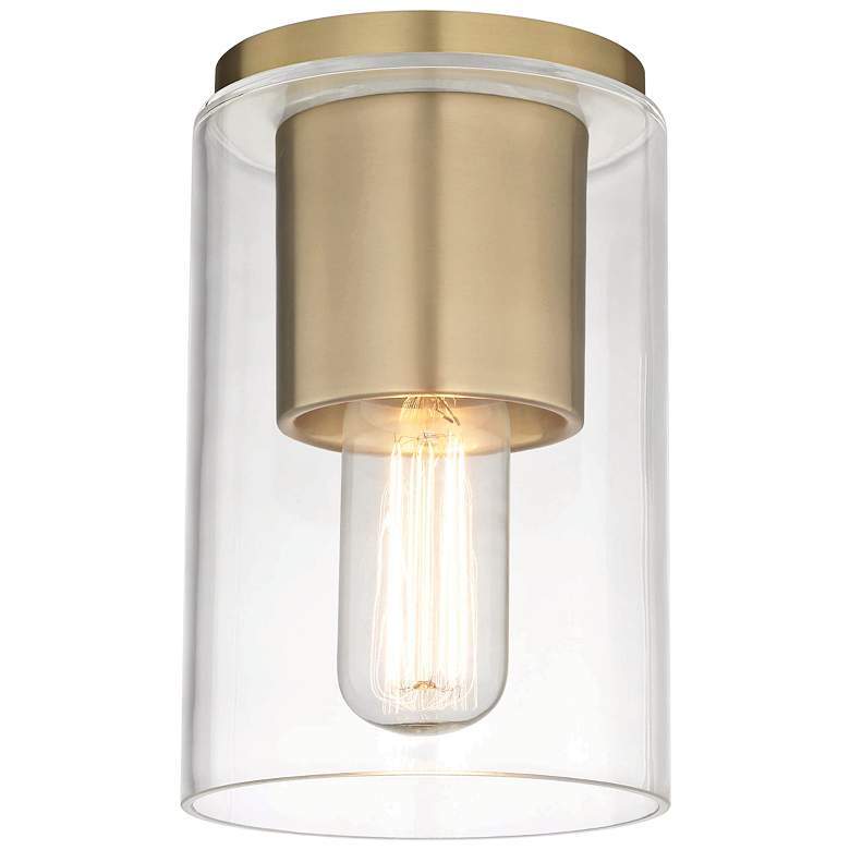 Image 1 Mitzi Lula 5 1/4" Wide Aged Brass Ceiling Light