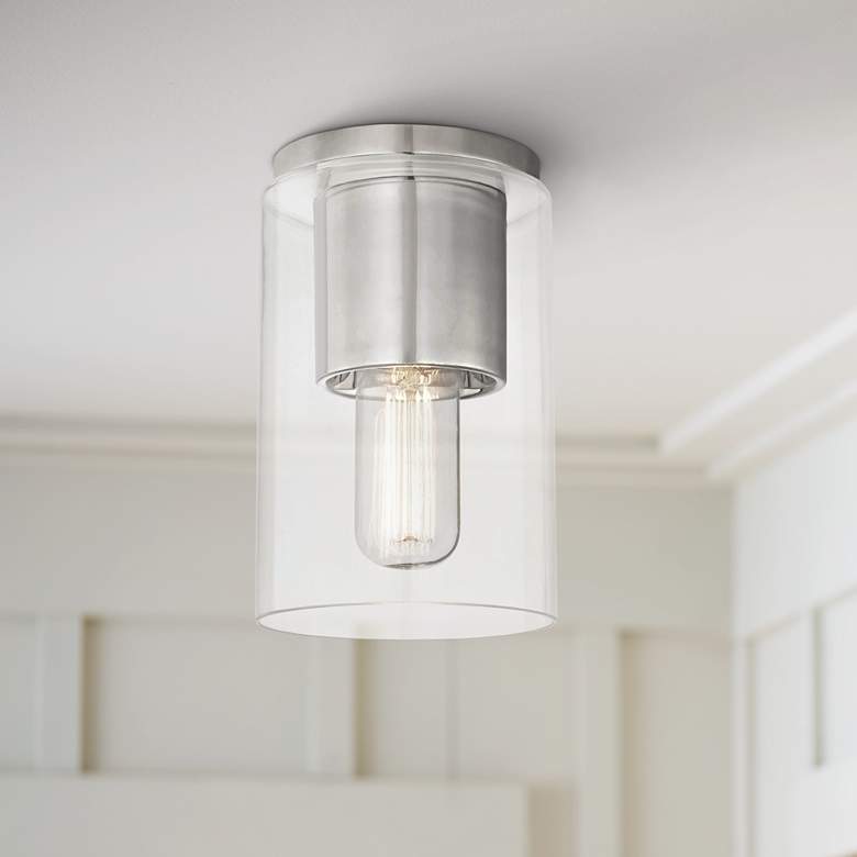 Image 1 Mitzi Lula 5 1/4" Wide Polished Nickel Ceiling Light