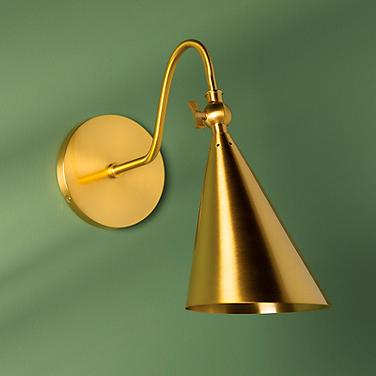Mitzi Lupe 12" High Aged Brass Modern Cone Wall Sconce