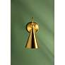Mitzi Lupe 12" High Aged Brass Modern Cone Wall Sconce