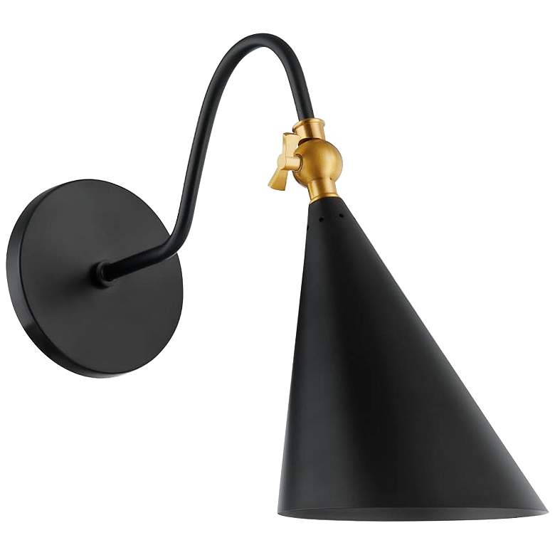 Image 1 Mitzi Lupe 12" High Soft Black Wall Sconce