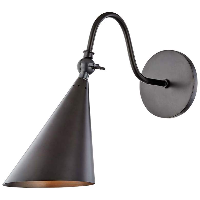 Image 1 Mitzi Lupe 12" Old Bronze Modern Industrial Barn Light Wall Sconce