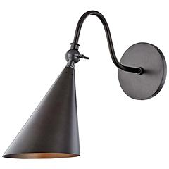 Image Mitzi Lupe 12" Old Bronze Modern Industrial Barn Light Wall Sconce