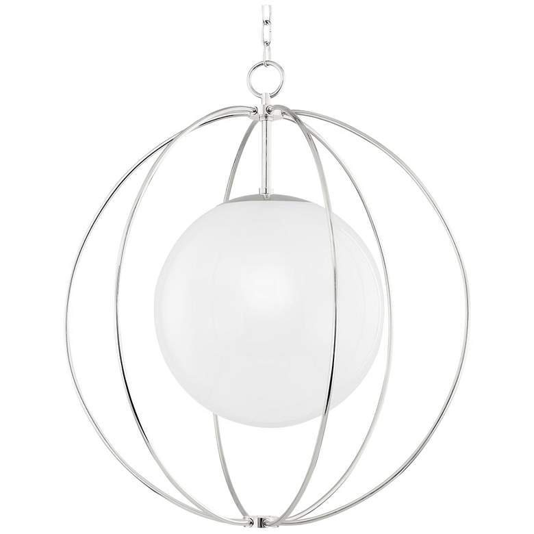 Image 1 Mitzi Lyla 28" Wide Polished Nickel Globe Pendant Light