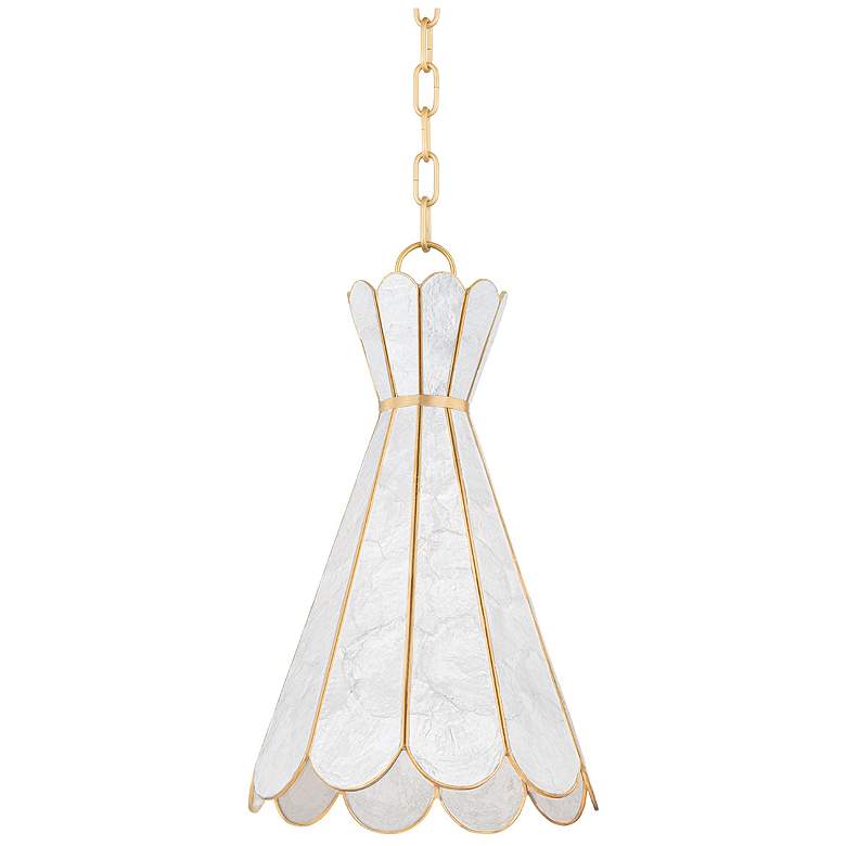 Image 1 Mitzi Lyra 10 1/2" Wide Aged Bass Mini Pendant