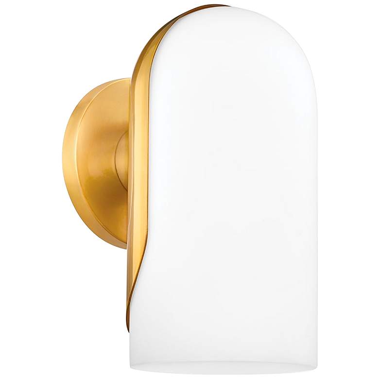 Image 1 Mitzi Mabel 9 3/4 inch High Aged Brass Wall Sconce