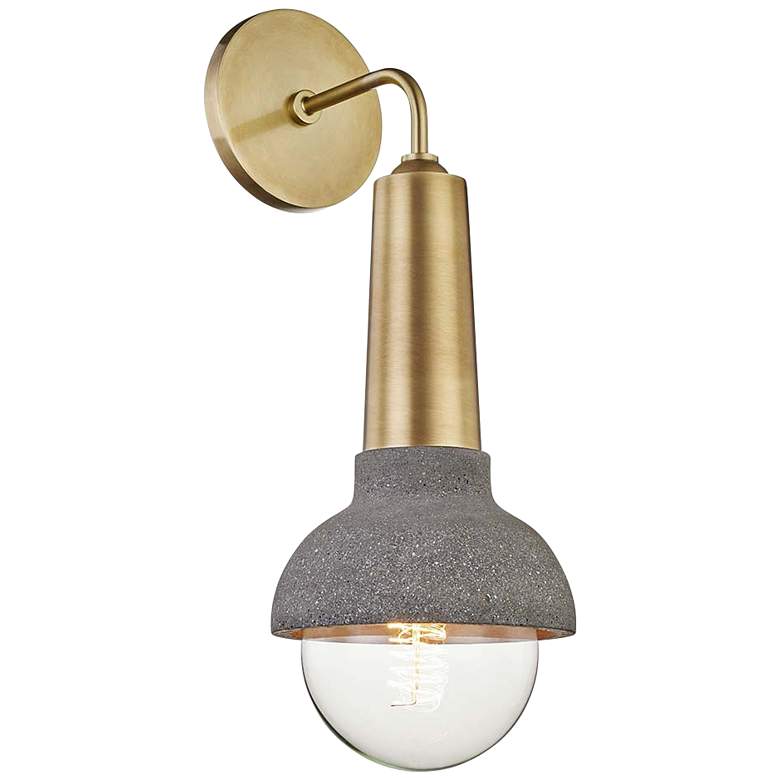 Mitzi Macy 17&quot; High Aged Brass Wall Sconce