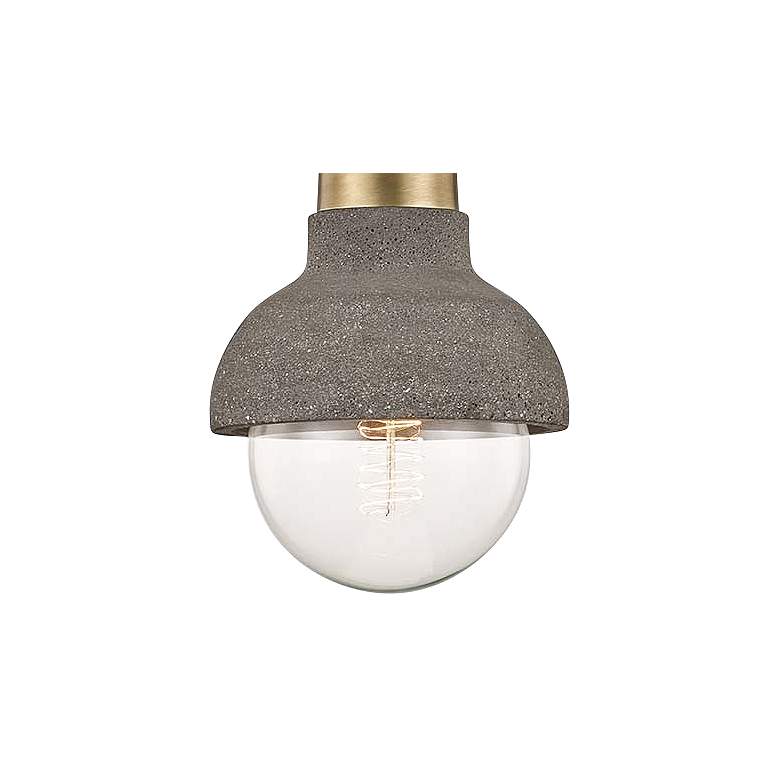Image 3 Mitzi Macy 6" Wide Aged Brass and Concrete Mini Pendant more views