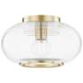 2_Mitzi Maggie 12 3/4" Wide Aged Brass Ceiling Light with Glass Shade