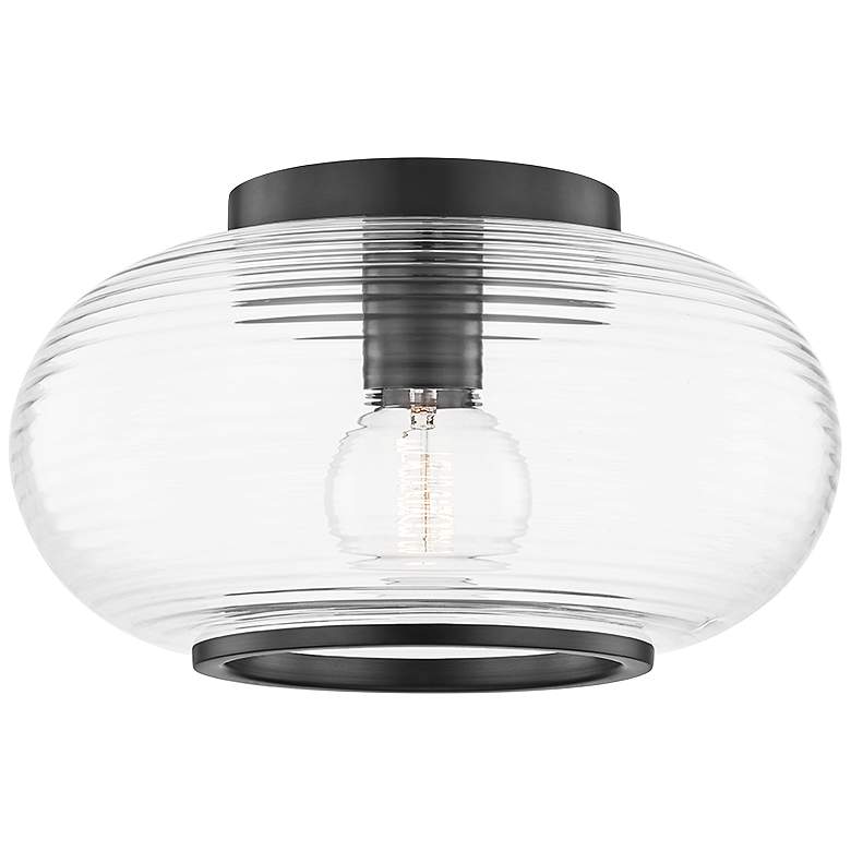 Image 2 Mitzi Maggie 12 3/4" Wide Old Bronze Glass Orb Ceiling Light