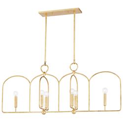 Mitzi Mallory 45 1/4"W Gold Leaf 6-Light Linear Chandelier