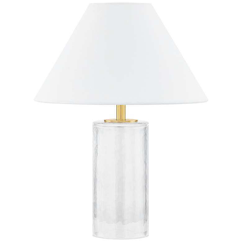 Image 1 Mitzi Mandy 16" High Modern Aged Brass Frosted Glass Table Lamp