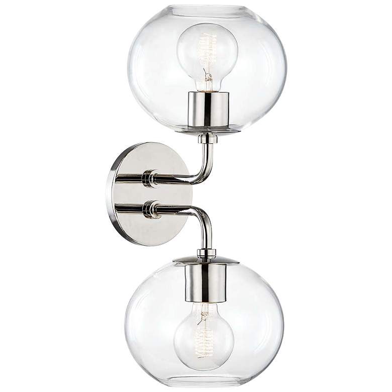 Image 1 Mitzi Margot 19 1/4"H 2-Light Polished Nickel Wall Sconce