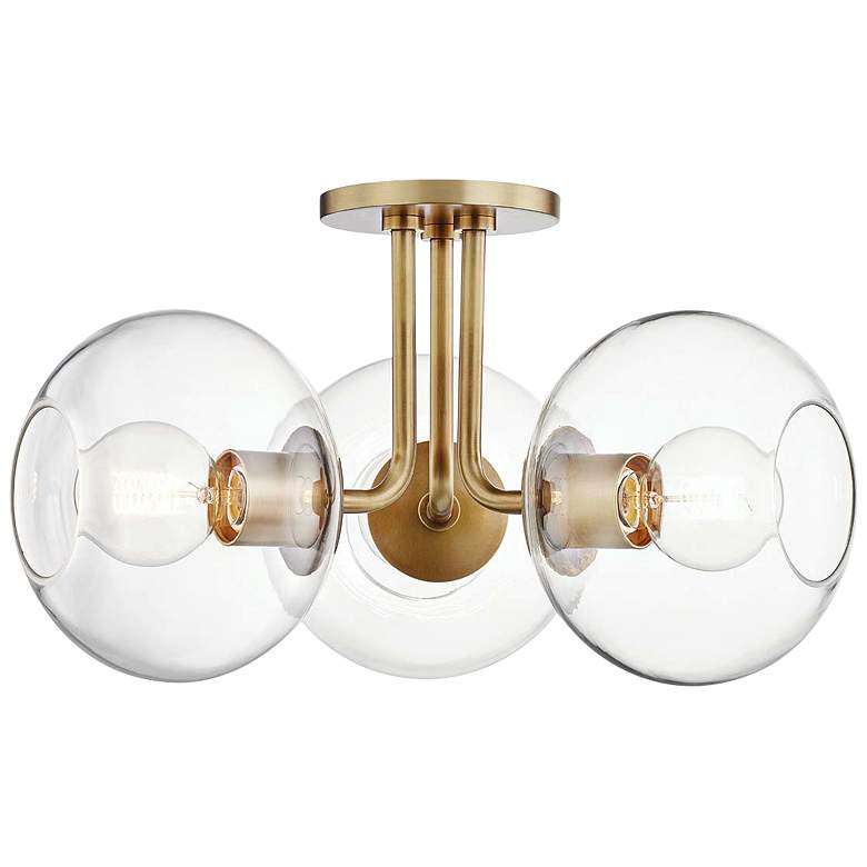 Image 2 Mitzi Margot 20" Wide 3-Light Aged Brass Ceiling Light