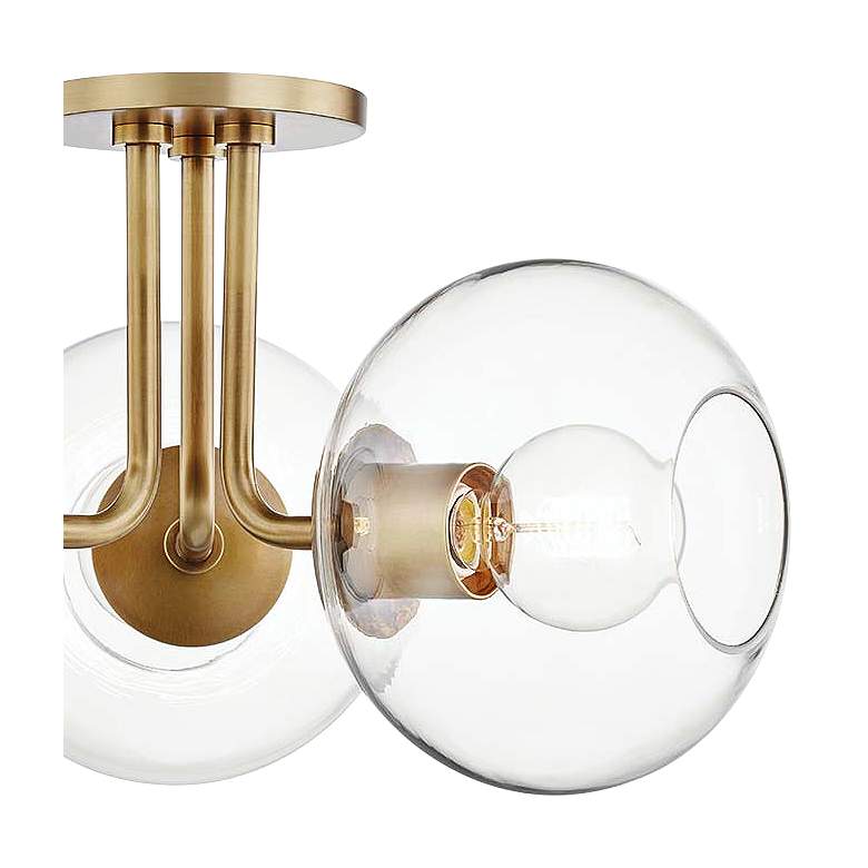 Image 3 Mitzi Margot 20" Wide 3-Light Aged Brass Ceiling Light more views