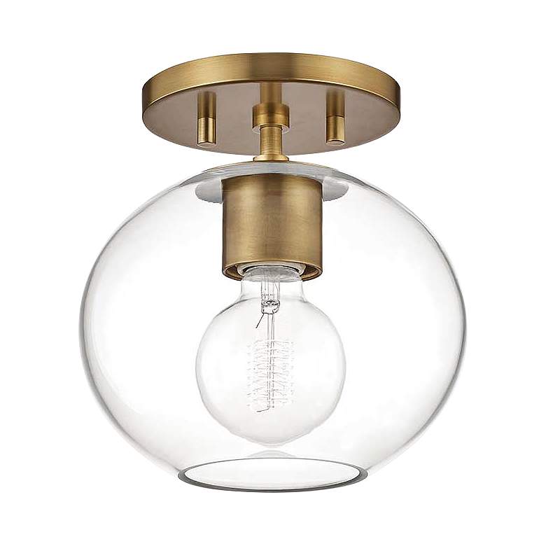 Image 2 Mitzi Margot 8 1/4 inch Wide Aged Brass Ceiling Light