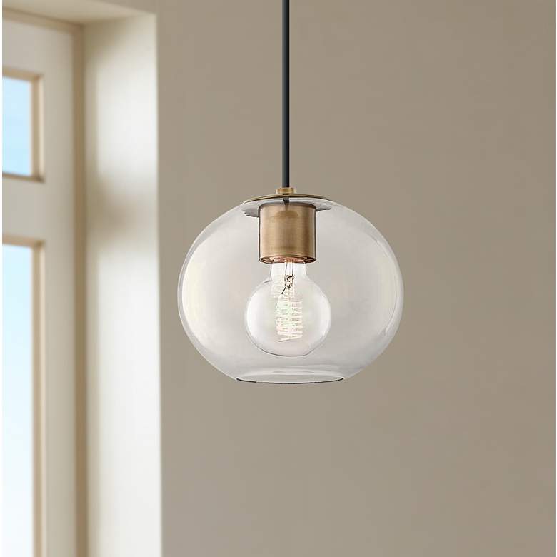 Image 1 Mitzi Margot 8 1/4" Wide Aged Brass Mini Pendant