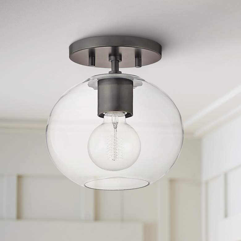 Image 1 Mitzi Margot 8 1/4" Wide Old Bronze Ceiling Light