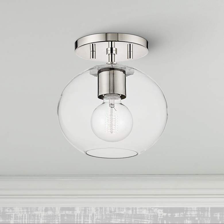 Image 1 Mitzi Margot 8 1/4" Wide Polished Nickel Ceiling Light