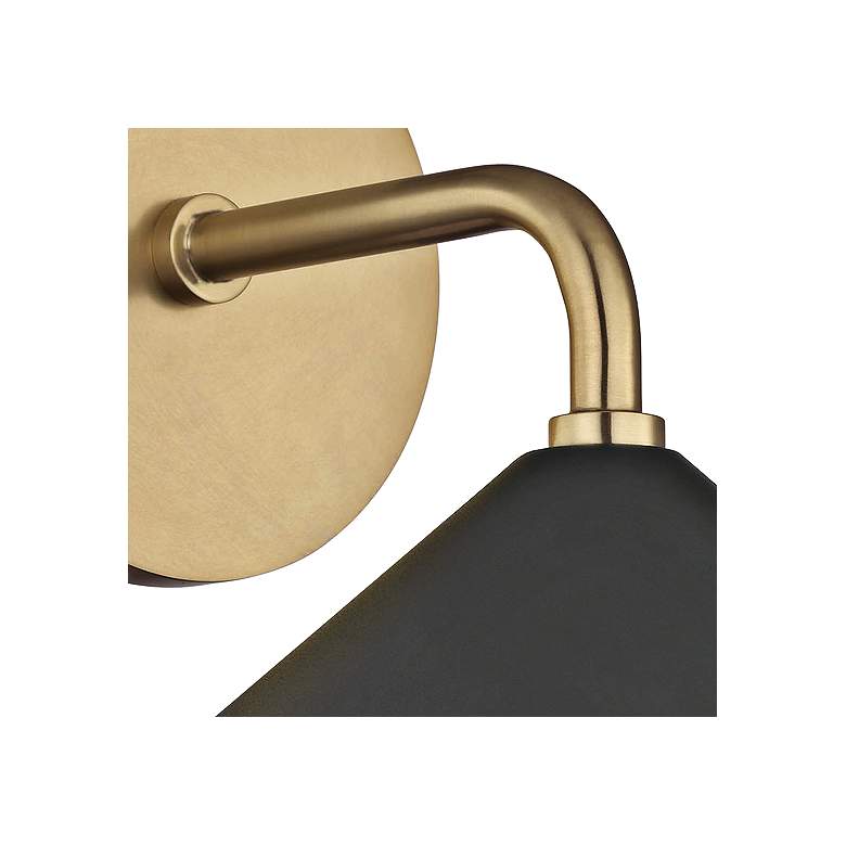 Image 3 Mitzi Marnie 10 1/2" High Aged Brass and Black Wall Sconce more views