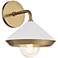 Mitzi Marnie 10 1/2" High Aged Brass and White Wall Sconce