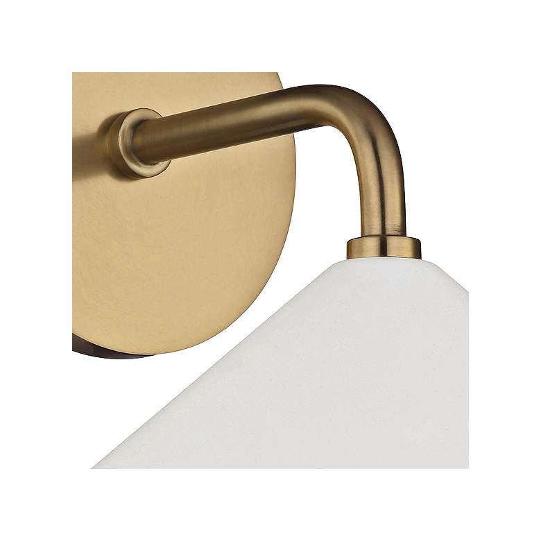 Image 2 Mitzi Marnie 10 1/2" High Aged Brass and White Wall Sconce more views