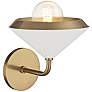 Mitzi Marnie 10 1/2" High Aged Brass and White Wall Sconce