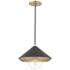 Mitzi Marnie 12 1/2"W Aged Brass Mini Pendant w/ Black Shade