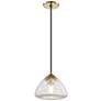 2_Mitzi Maya 9" Wide Modern Aged Brass Crackle Glass Mini Pendant
