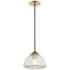 Mitzi Maya 9" Wide Modern Aged Brass Crackle Glass Mini Pendant