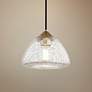 1_Mitzi Maya 9" Wide Modern Aged Brass Crackle Glass Mini Pendant