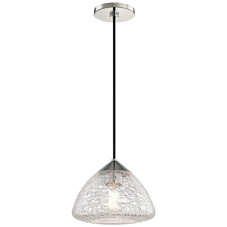 Image 2 Mitzi Maya 9" Wide Modern Polished Nickel Crackle Glass Mini Pendant