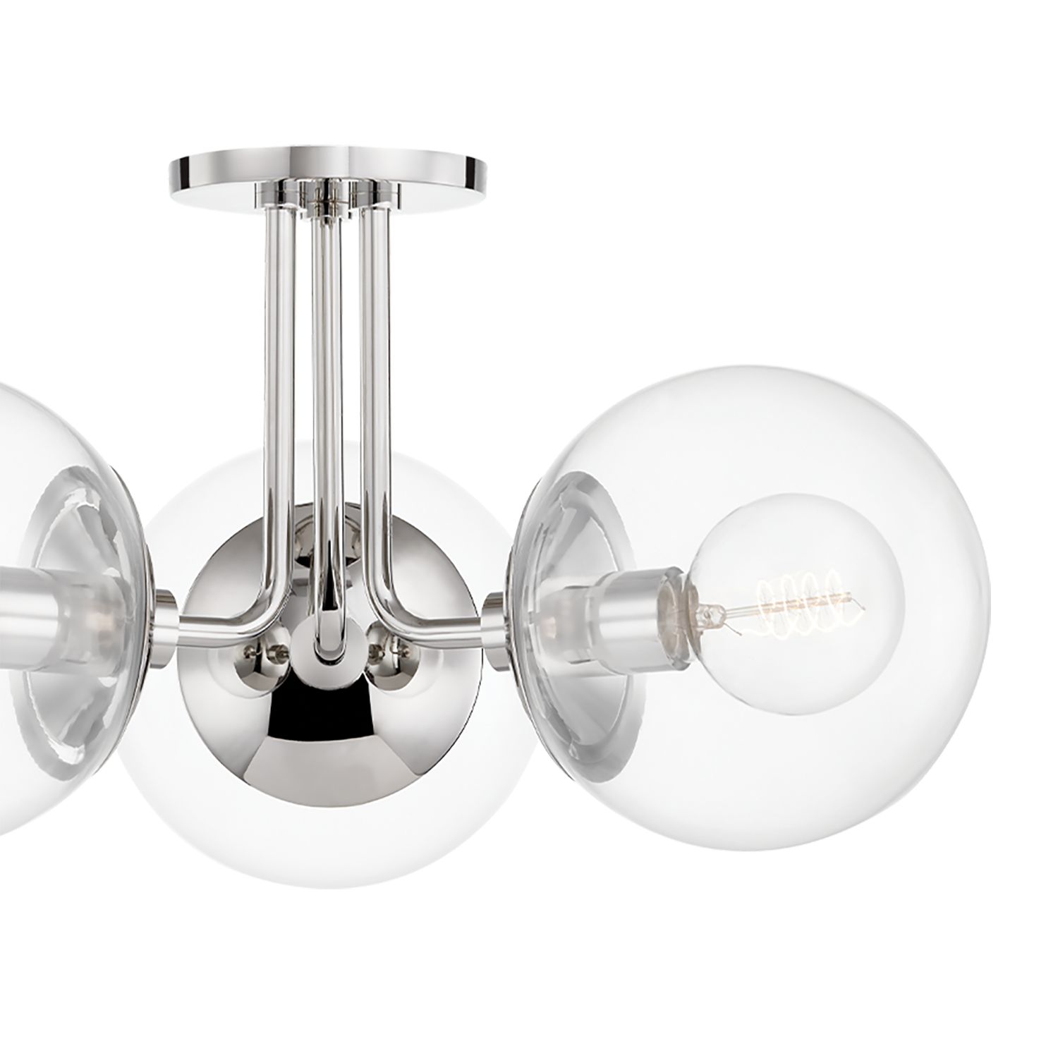 Image 2 Mitzi Meadow 20 1/4"W Polished Nickel 3-Light Ceiling Light more views