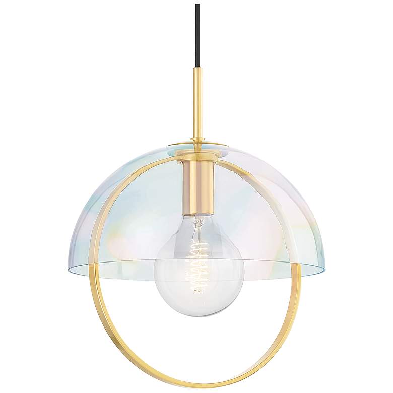 Image 1 Mitzi Meriah 28" Aged Brass 1 Light Pendant