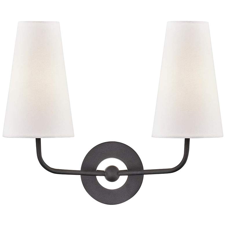 Image 1 Mitzi Merri 13 1/2" High 2-Light Black Wall Sconce