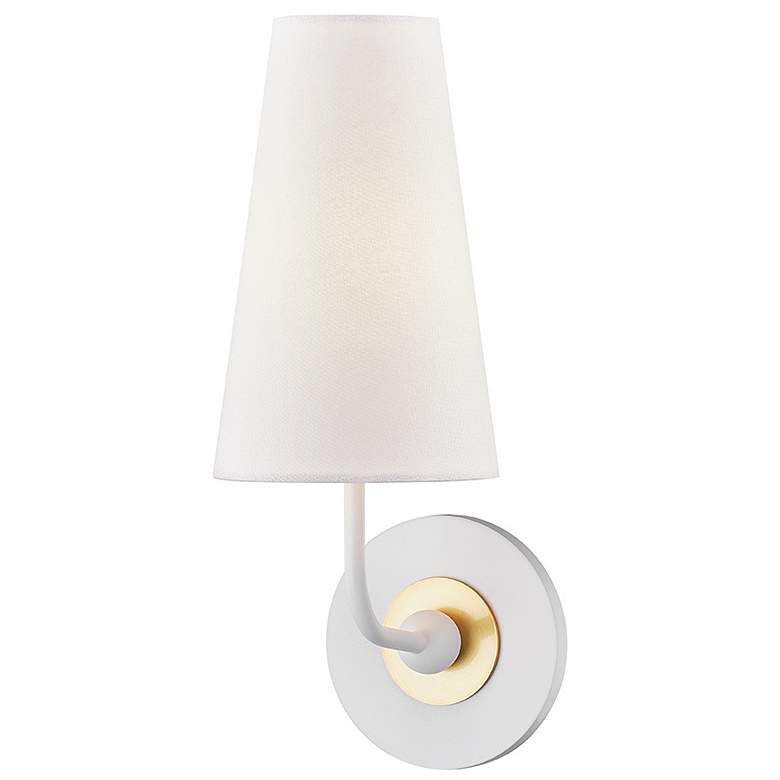Image 1 Mitzi Merri 5" Wide Aged Brass/soft Off White 1 Light Wall Sconce
