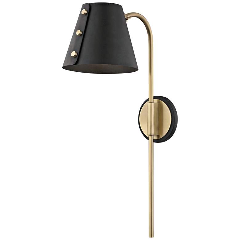 Image 2 Mitzi Meta Aged Brass and Black LED Swing Arm Wall Lamp