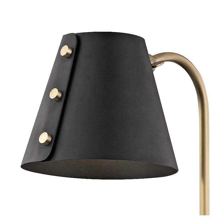 Image 3 Mitzi Meta Aged Brass and Black LED Swing Arm Wall Lamp more views