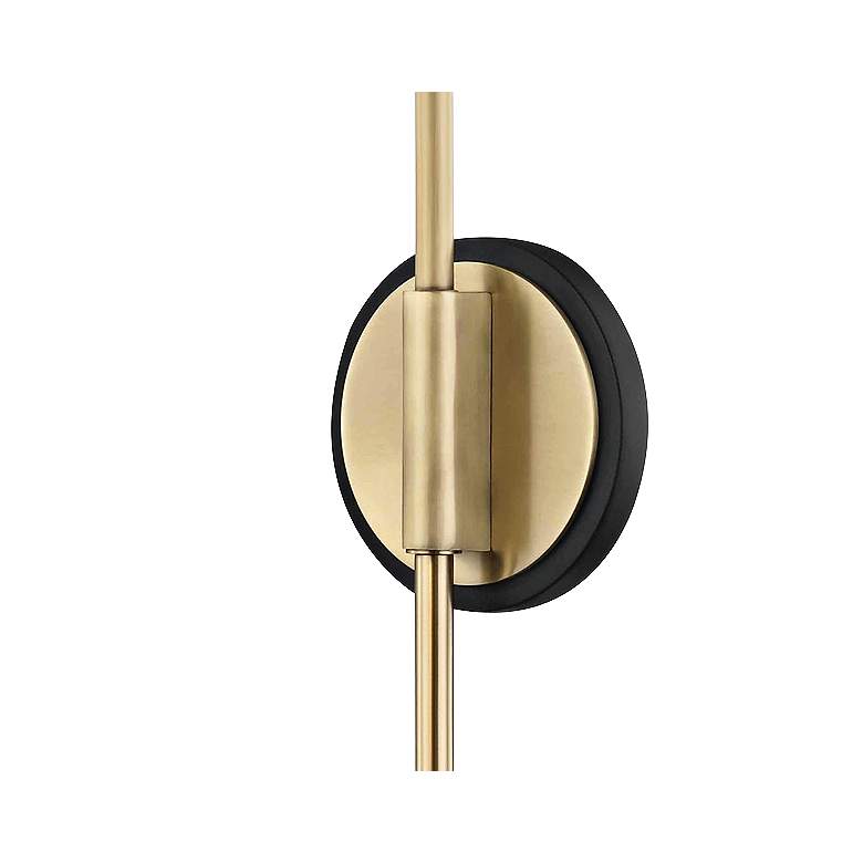 Image 4 Mitzi Meta Aged Brass and Black LED Swing Arm Wall Lamp more views