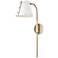 Mitzi Meta Aged Brass and White LED Swing Arm Wall Lamp