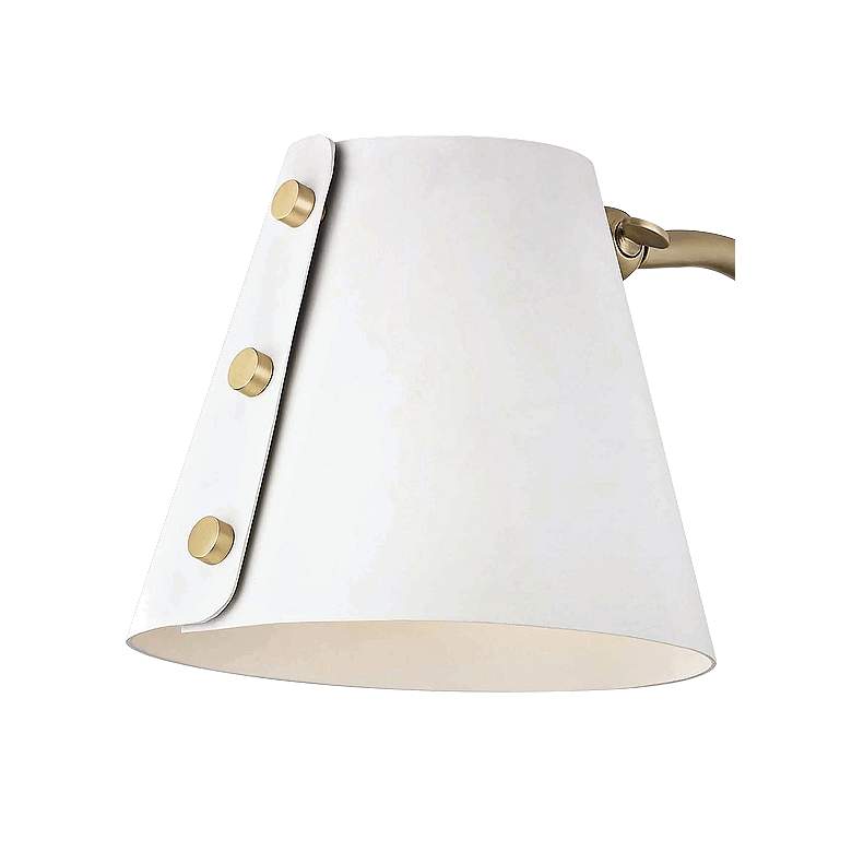 Image 2 Mitzi Meta Aged Brass and White LED Swing Arm Wall Lamp more views