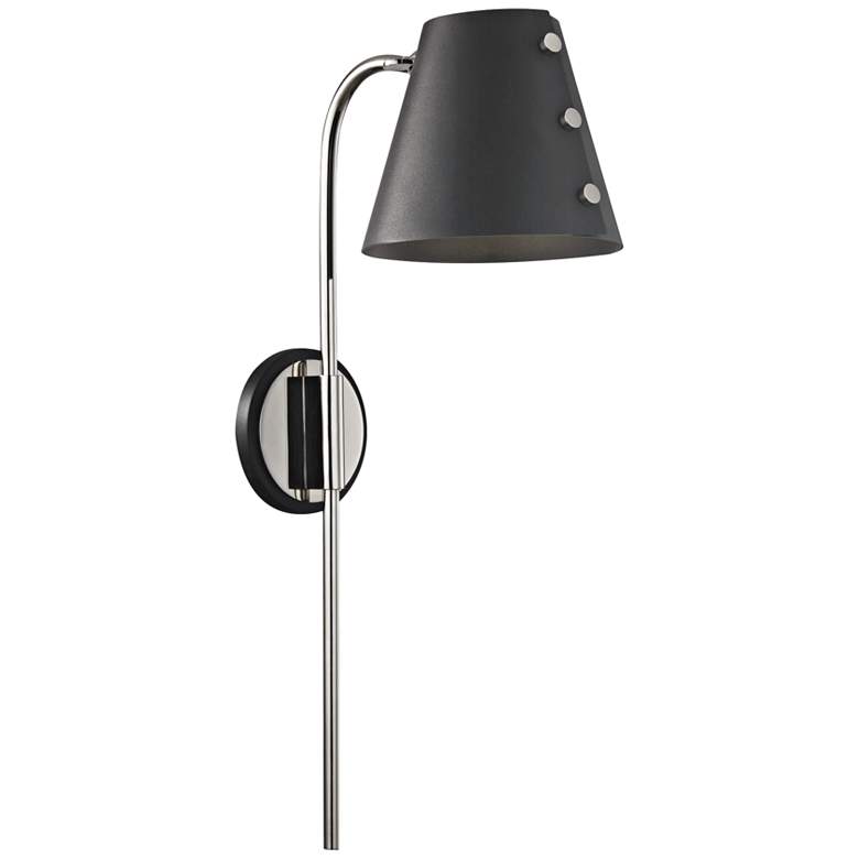 Image 1 Mitzi Meta Polished Nickel and Black LED Swing Arm Wall Lamp