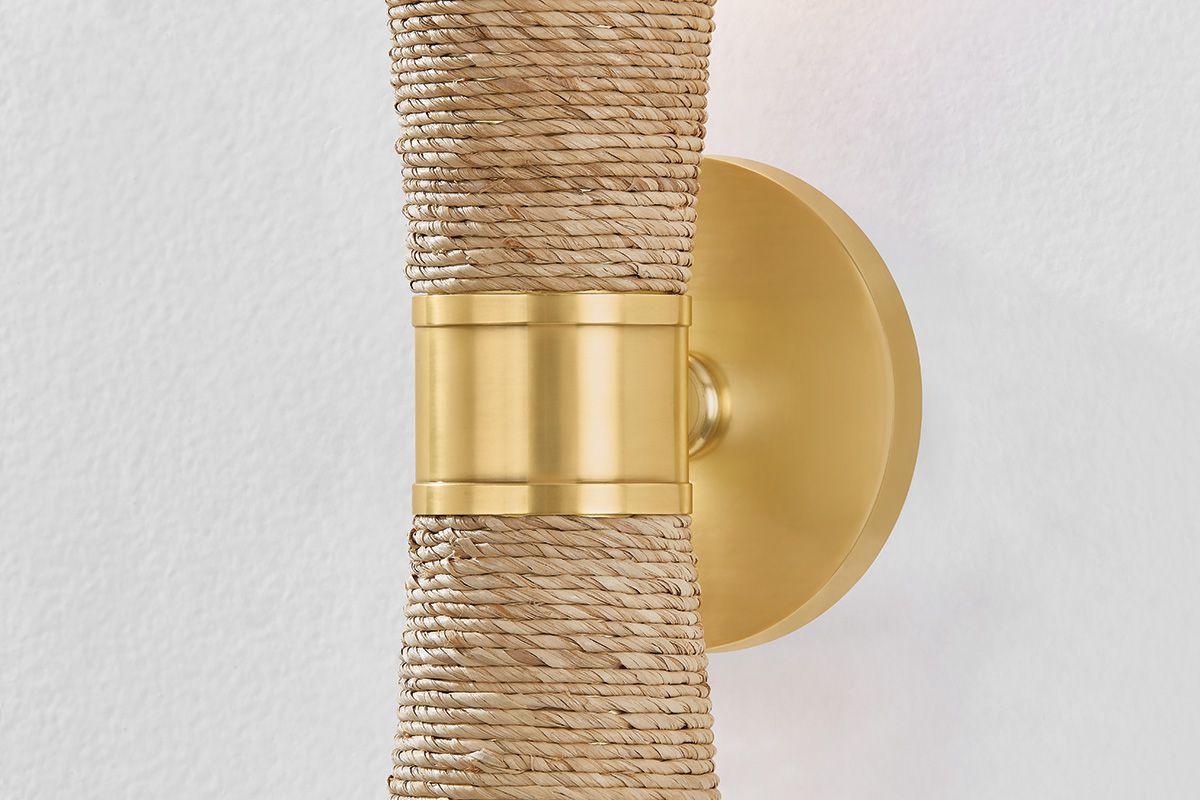 Thumbnail3 of Mitzi Mica 20 1/4" High Aged Brass 2-Light Wall Sconce more views