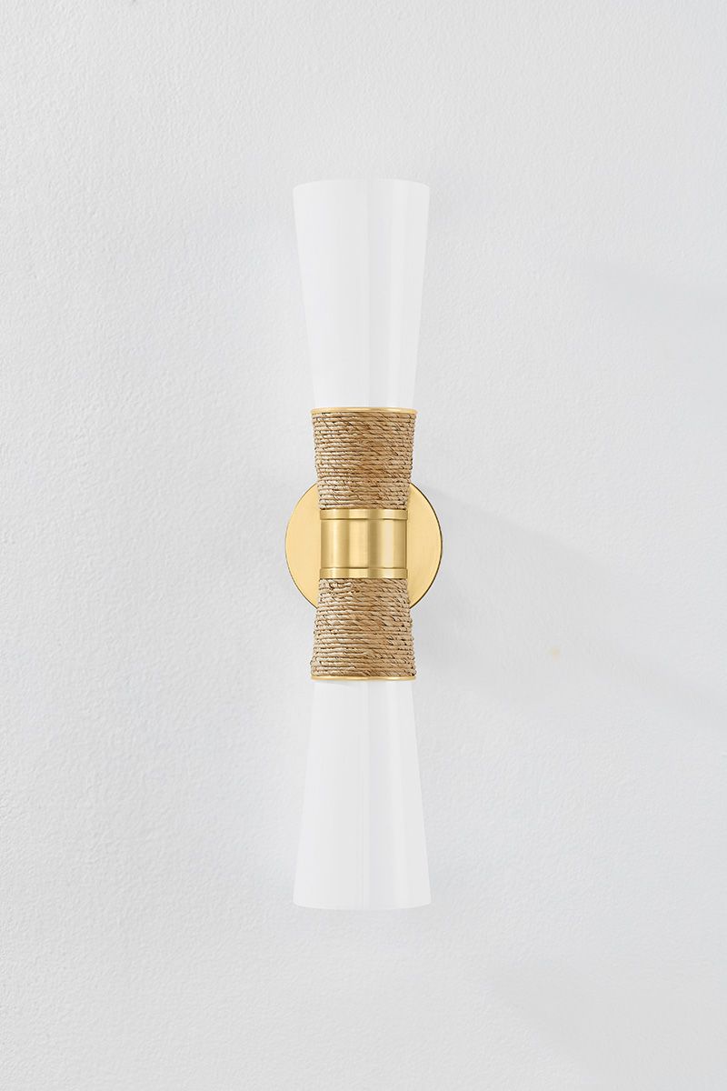 Thumbnail4 of Mitzi Mica 20 1/4" High Aged Brass 2-Light Wall Sconce more views